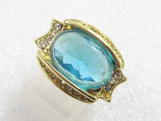 JAPANESE KIMONO / ANTIQUE COLORED STONE RING (SIZE 8)